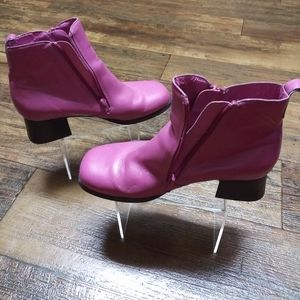 Pink Leather Bootie